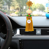 Maxbell Car Pendant Lotus Shape Lucky Car Dangling Ornament Rear View Mirror Pendant Earthy yellow