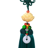 Maxbell Car Pendant Lotus Shape Lucky Car Dangling Ornament Rear View Mirror Pendant Green