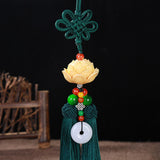 Maxbell Car Pendant Lotus Shape Lucky Car Dangling Ornament Rear View Mirror Pendant Green