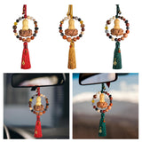 Maxbell Buddha Statue Car Rearview Mirror Pendant Gift Tassel Car Hanging Decoration red tassel