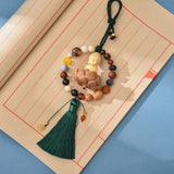 Maxbell Buddha Statue Car Rearview Mirror Pendant Gift Tassel Car Hanging Decoration red tassel