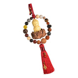 Maxbell Buddha Statue Car Rearview Mirror Pendant Gift Tassel Car Hanging Decoration red tassel