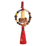Maxbell Buddha Statue Car Rearview Mirror Pendant Gift Tassel Car Hanging Decoration red tassel