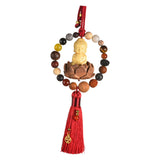 Maxbell Buddha Statue Car Rearview Mirror Pendant Gift Tassel Car Hanging Decoration red tassel