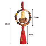 Maxbell Buddha Statue Car Rearview Mirror Pendant Gift Tassel Car Hanging Decoration red tassel