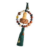 Maxbell Buddha Statue Car Rearview Mirror Pendant Gift Tassel Car Hanging Decoration green tassel