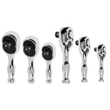 Maxbell 3 Pieces Stubby Drive Ratchet Set Mini Steel Ergonomic Handle Ratchet Wrench Print A
