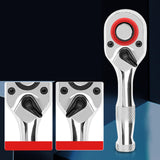 Maxbell 3 Pieces Stubby Drive Ratchet Set Mini Steel Ergonomic Handle Ratchet Wrench Print A