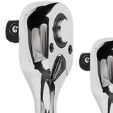 Maxbell 3 Pieces Stubby Drive Ratchet Set Mini Steel Ergonomic Handle Ratchet Wrench Print A