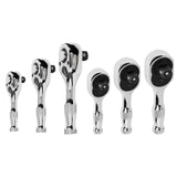 Maxbell 3 Pieces Stubby Drive Ratchet Set Mini Steel Ergonomic Handle Ratchet Wrench Print A