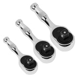 Maxbell 3 Pieces Stubby Drive Ratchet Set Mini Steel Ergonomic Handle Ratchet Wrench Print B