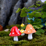 Maxbell 10pcs Orange Mushroom Miniature Resin Micro Landscape Dollhouse Garden Decor