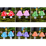 Maxbell 10pcs Orange Mushroom Miniature Resin Micro Landscape Dollhouse Garden Decor