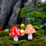 Maxbell 10pcs Green Mushroom Miniature Resin Micro Landscape Dollhouse Garden Decor