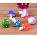 Maxbell 10pcs Green Mushroom Miniature Resin Micro Landscape Dollhouse Garden Decor