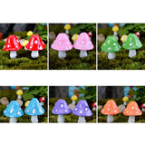 Maxbell 10pcs Green Mushroom Miniature Resin Micro Landscape Dollhouse Garden Decor