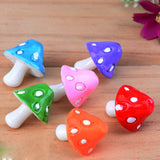 Maxbell 10pcs Green Mushroom Miniature Resin Micro Landscape Dollhouse Garden Decor