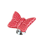 Maxbell  Pink Butterfly Shaped Ceramic Kitchen Cabinet Cupboard Handles Pull Knob
