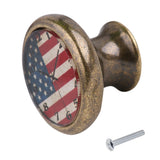 Maxbell Classic Clock Door Drawer Bin Pull Knob Closet Wardrobe Handle American Flag