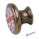 Maxbell Classic Clock Door Drawer Bin Pull Knob Closet Wardrobe Handle British Flag