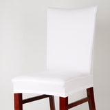 Paddy Short Wedding Dining Room Stool Chair Cover Elastic Slipcover White