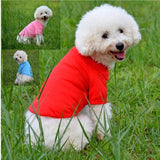 Maxbell Pet Dog Polo T-shirt Puppy Apparel Doggy Clothes Solid-colored Outfit Red-XL