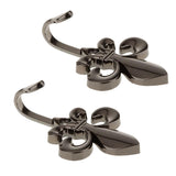 Maxbell 1 Pair of Wall Door Hook Curtain Coat Hat Clothes Towel Hanger Wall Mounted  Black