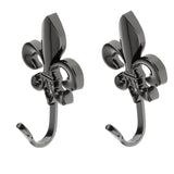 Maxbell 1 Pair of Wall Door Hook Curtain Coat Hat Clothes Towel Hanger Wall Mounted  Black