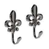 Maxbell 1 Pair of Wall Door Hook Curtain Coat Hat Clothes Towel Hanger Wall Mounted  Black