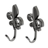 Maxbell 1 Pair of Wall Door Hook Curtain Coat Hat Clothes Towel Hanger Wall Mounted  Black