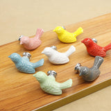 Maxbell  Creative Bird Ceramic Drawer Cabinet Cupboard Door Pull Handle Knob Red