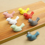 Maxbell  Creative Bird Ceramic Drawer Cabinet Cupboard Door Pull Handle Knob Blue