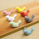 Maxbell  Creative Bird Ceramic Drawer Cabinet Cupboard Door Pull Handle Knob Yellow