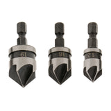 Maxbell 1/4 inch Hex 12, 16,19mm Countersink Power Drill Bit Bore Set for Wood Metal Set of 3