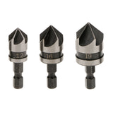 Maxbell 1/4 inch Hex 12, 16,19mm Countersink Power Drill Bit Bore Set for Wood Metal Set of 3