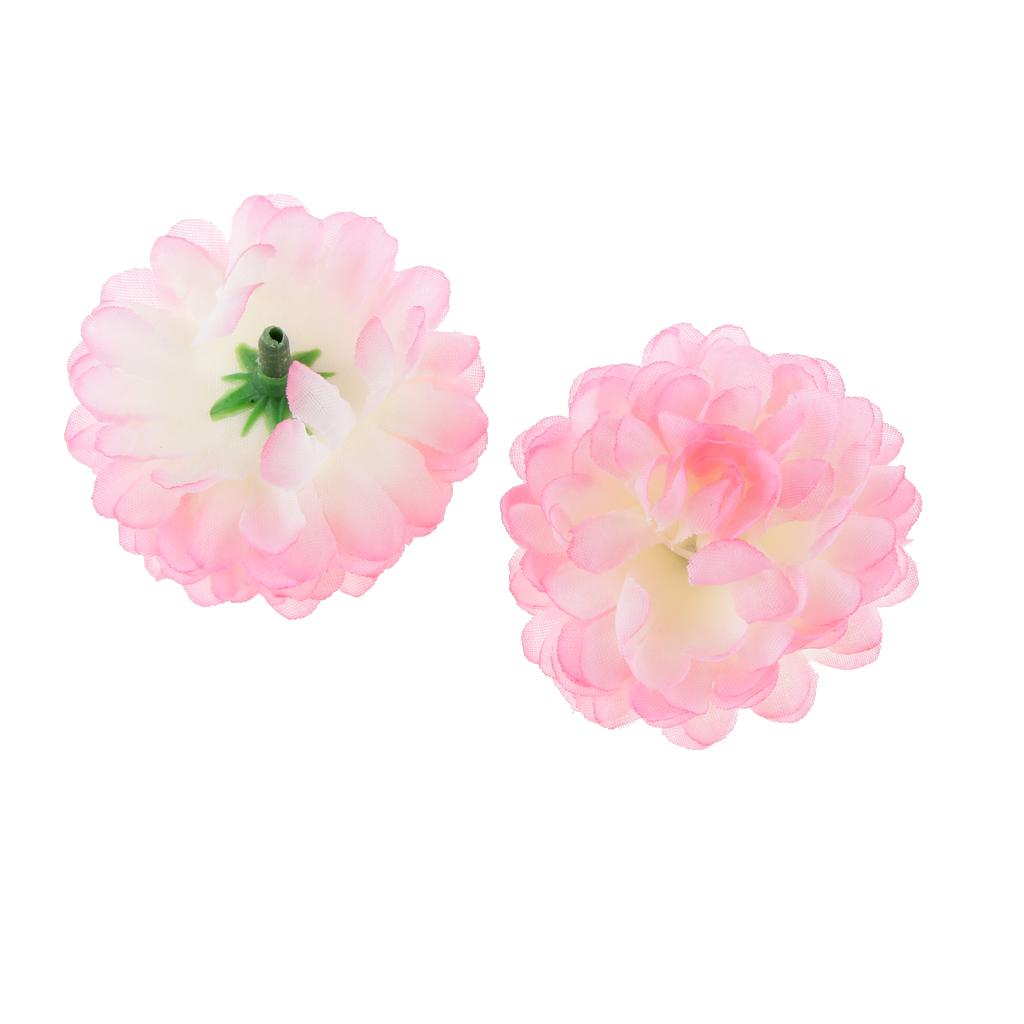 Maxbell 30x Artificial Daisy Flower Silk Spherical Heads Wedding Decor-Rose Red