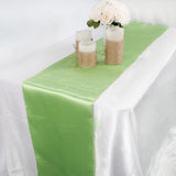 Maxbell 30*275cm Satin Plain Damask Table Runner Home Party Venue Decors-Light Green