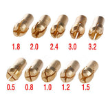 Maxbell Imported 0.5--3.2mm 10 Pieces Micro Drill Chuck Collet Bits Brass Shank for Rotary Tools