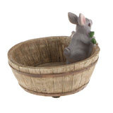Maxbell Home Yard Flower Succulent Bonsai Trough Box Gray Rabbit Plant Bed DIY Pot