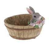 Maxbell Home Yard Flower Succulent Bonsai Trough Box Gray Rabbit Plant Bed DIY Pot