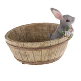 Maxbell Home Yard Flower Succulent Bonsai Trough Box Gray Rabbit Plant Bed DIY Pot