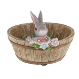 Maxbell Home Yard Flower Succulent Bonsai Trough Box Gray Rabbit Plant Bed DIY Pot