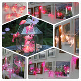 Maxbell String Fairy Light Red Flamingo LED Bulbs Battery Opetated Party Decor 1.5m