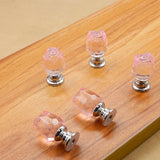 Maxbell Pink Rose Crystal Cabinet Door Drawer Waredrobe Handle Hardware Knob 20mm