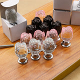 Maxbell Pink Rose Crystal Cabinet Door Drawer Waredrobe Handle Hardware Knob 20mm