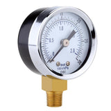 Maxbell Mini Dial Pressure Gauge Manometer for Water Air Oil Black 0-30psi 0-2bar