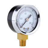 Maxbell Mini Dial Pressure Gauge Manometer for Water Air Oil Black 0-30psi 0-2bar