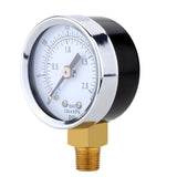 Maxbell Mini Dial Pressure Gauge Manometer for Water Air Oil Black 0-30psi 0-2bar