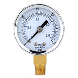Maxbell Mini Dial Pressure Gauge Manometer for Water Air Oil Black 0-30psi 0-2bar