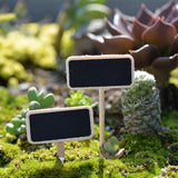 Maxbell 10Pcs Miniature Figurine Landscape Garden Craft Short Blackboard Decor-BLK